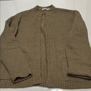 Women Open front Tan Sweater.